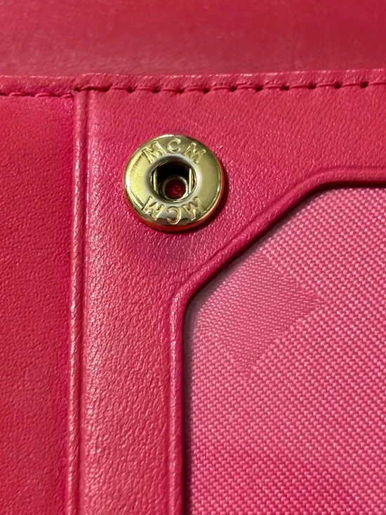 MCM Hot Pink Continental Trifold Wallet - Picture 10 of 15